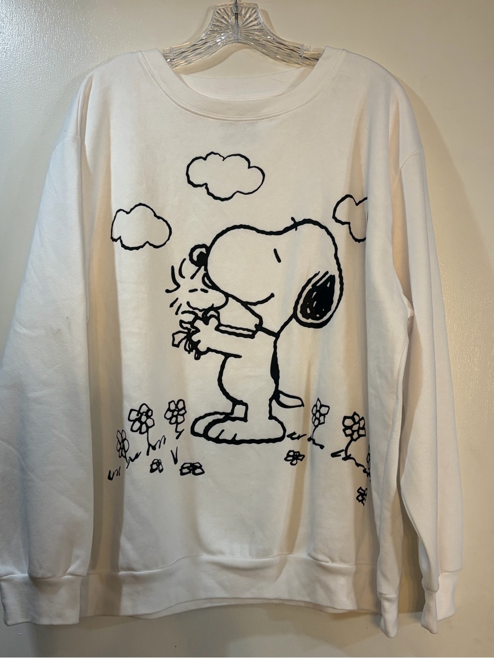 Peanuts Snoopy White Sweatshirt Womens Sz 3XL